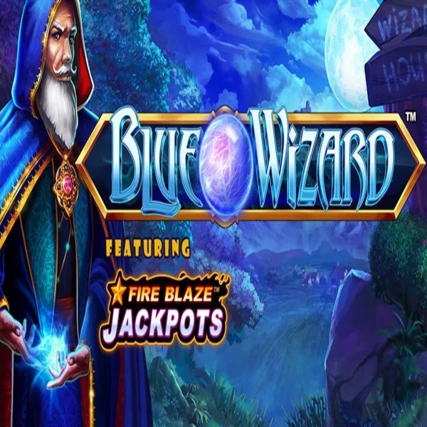 Slots logo of Blue Wizard Fire Blaze Jackpots from Rarestone Gaming at Dragonia Casino